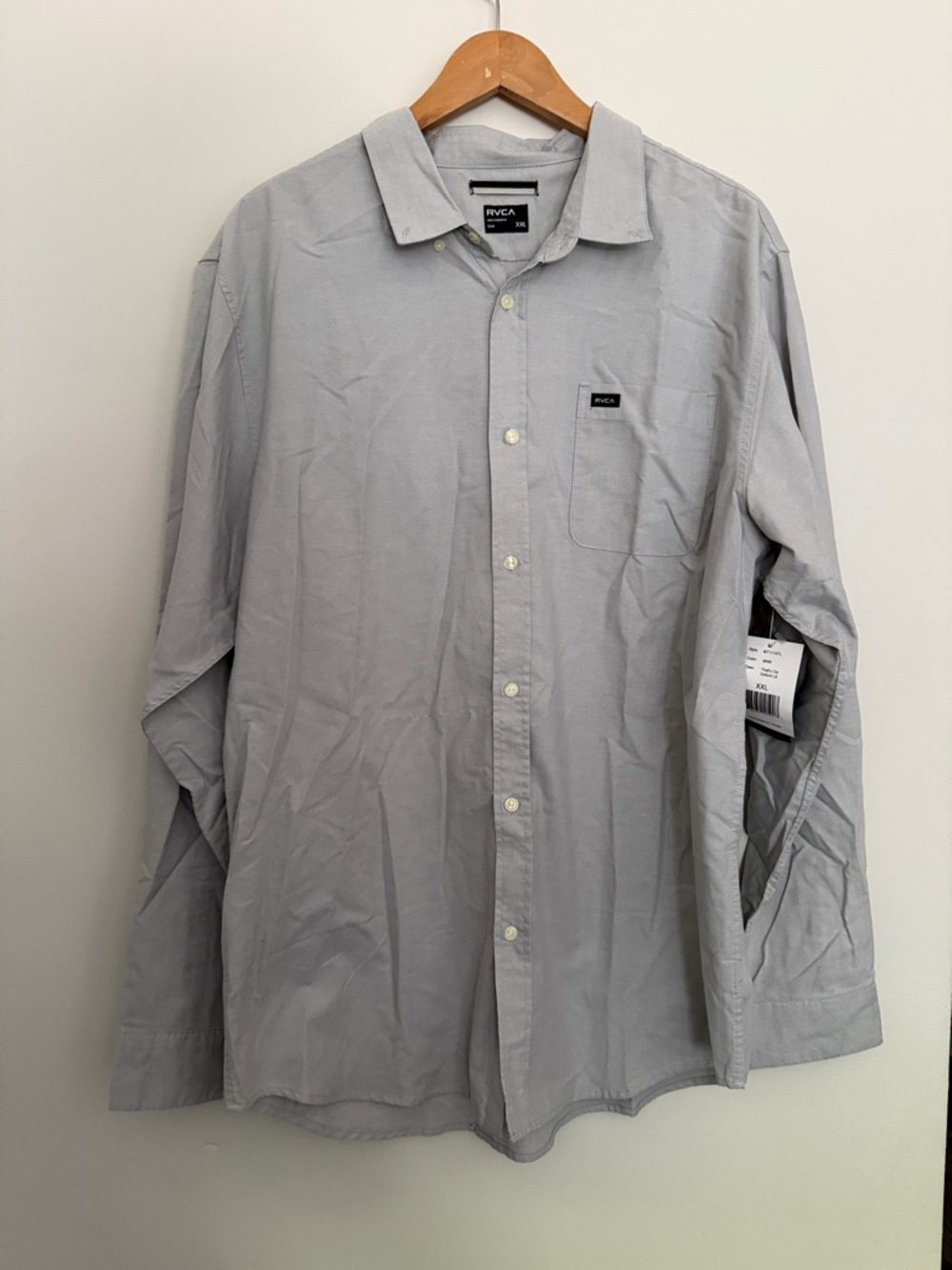 RVCA Light Gray Button-Down Shirt